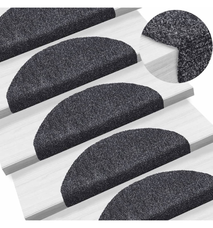Tapis autoadhésifs de marches 10 pcs Gris foncé 65x21x4 cm | Mobilier & Déco