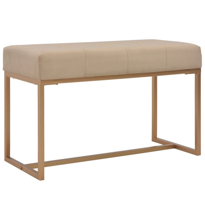 Banc d'entrée beige 80 cm velours | Mobilier & Déco
