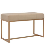 Banc d'entrée beige 80 cm velours | Mobilier & Déco