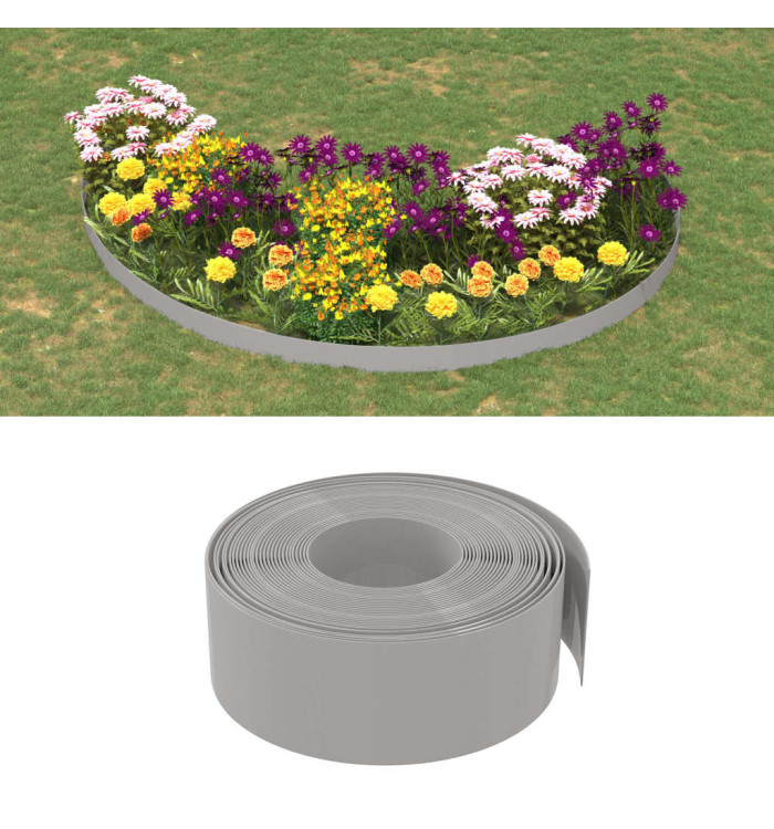 Bordures de jardin 2 pcs gris 10 m 20 cm polyéthylène | Mobilier & Déco