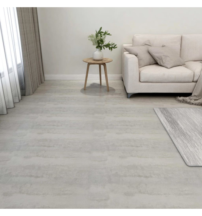 Dalles de plancher autoadhésives 55 pcs PVC 5,11 m² gris clair | Mobilier & Déco