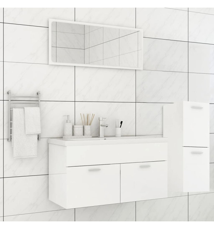 Ensemble de meubles de bain Blanc brillant Bois d'ingénierie | Mobilier & Déco