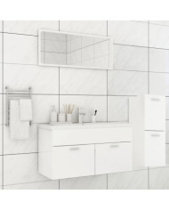 Ensemble de meubles de bain Blanc brillant Bois d'ingénierie | Mobilier & Déco