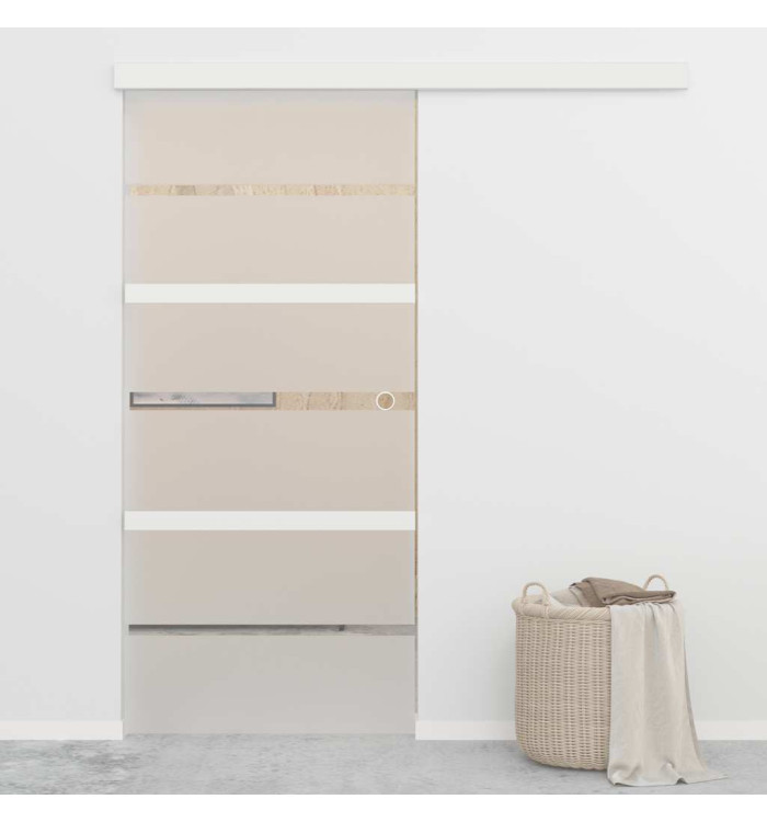 Porte coulissante Verre ESG et aluminium 90x205 cm Argenté | Mobilier & Déco