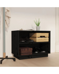 Armoire à chaussures Noir 60x34x45 cm Bois de pin massif | Mobilier & Déco