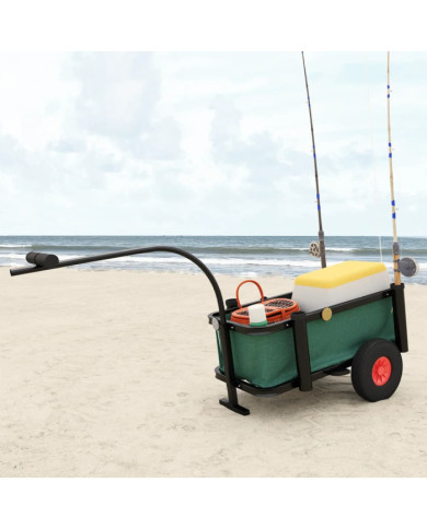 Chariot de pêche avec sac noir acier | Mobilier & Déco