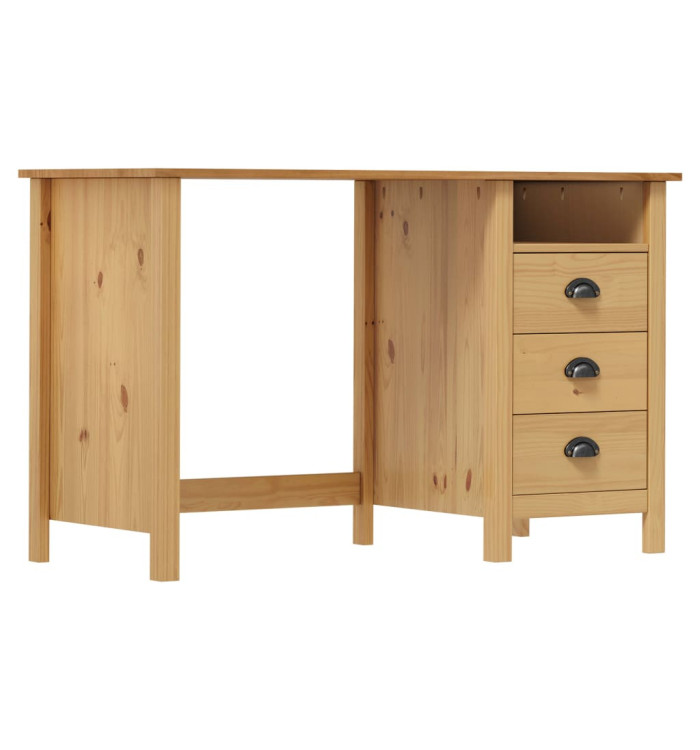 Bureau Hill avec 3 tiroirs 120x50x74 cm Pin solide | Mobilier & Déco