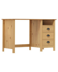 Bureau Hill avec 3 tiroirs 120x50x74 cm Pin solide | Mobilier & Déco
