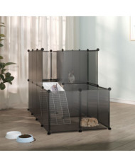 Cage pour petits animaux Noir 142x74x93 cm PP et Acier | Mobilier & Déco