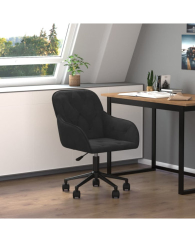 Chaise pivotante de bureau Noir Velours | Mobilier & Déco