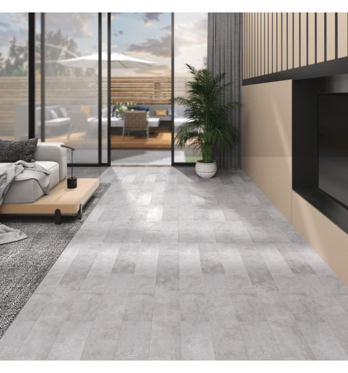 Planches de plancher PVC Non auto-adhésif 5,26m² 2mm Gris terre | Mobilier & Déco