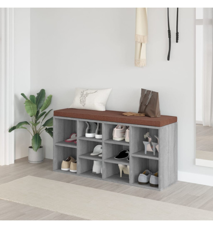 Banc à chaussures Sonoma gris 103x30x48 cm Bois d'ingénierie | Mobilier & Déco
