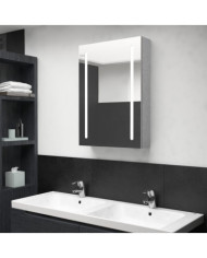 Armoire de salle de bain à miroir LED gris béton 50x13x70 cm | Mobilier & Déco