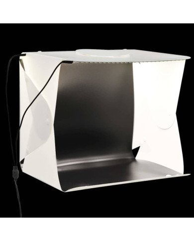 Boîte à lumière studio LED pliable 40x34x37 cm Plastique Blanc | Mobilier & Déco