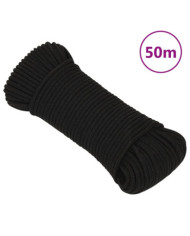 Corde de travail Noir 4 mm 50 m Polyester | Mobilier & Déco