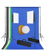 Kit de studio photo avec lampes toile de fond et réflecteur | Mobilier & Déco