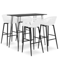 Ensemble de bar 5 pcs Noir et blanc | Mobilier & Déco