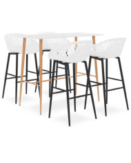 Ensemble de bar 5 pcs Blanc | Mobilier & Déco