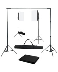 Kit de studio photo avec boîtes à lumière et toile de fond | Mobilier & Déco