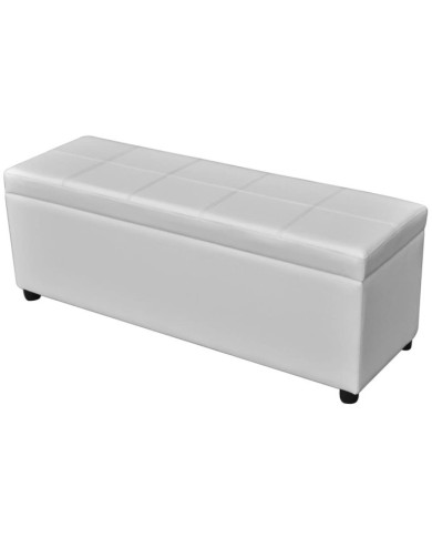 Banc long de rangement Bois Blanc | Mobilier & Déco