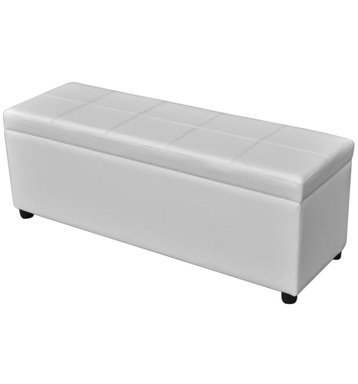Banc long de rangement Bois Blanc | Mobilier & Déco