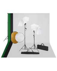 Kit de studio photo avec lampes toile de fond et réflecteur | Mobilier & Déco