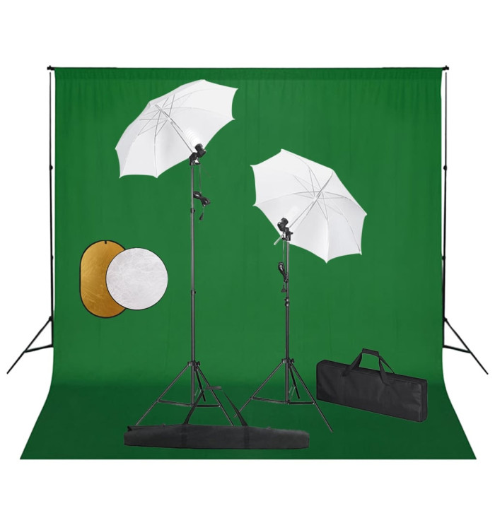 Kit de studio photo avec lampes toile de fond et réflecteur | Mobilier & Déco