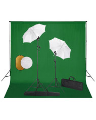 Kit de studio photo avec lampes toile de fond et réflecteur | Mobilier & Déco
