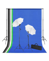 Kit de studio photo avec toiles de fond, lampes et parapluies | Mobilier & Déco