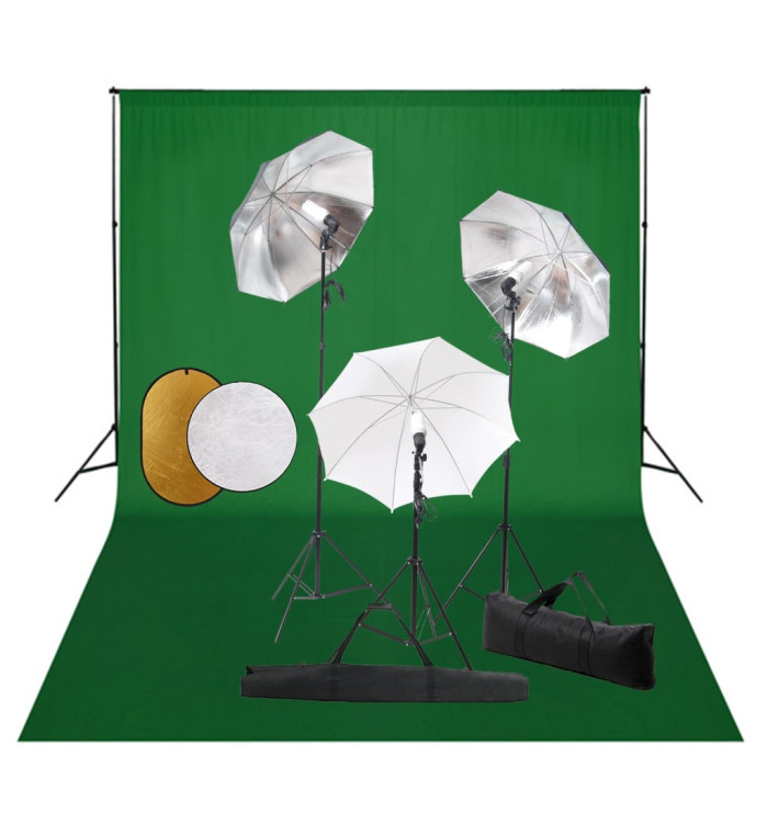 Kit de studio photo avec lampes toile de fond et réflecteur | Mobilier & Déco