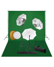 Kit de studio photo avec lampes toile de fond et réflecteur | Mobilier & Déco