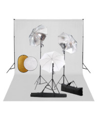 Kit de studio photo avec lampes toile de fond et réflecteur | Mobilier & Déco