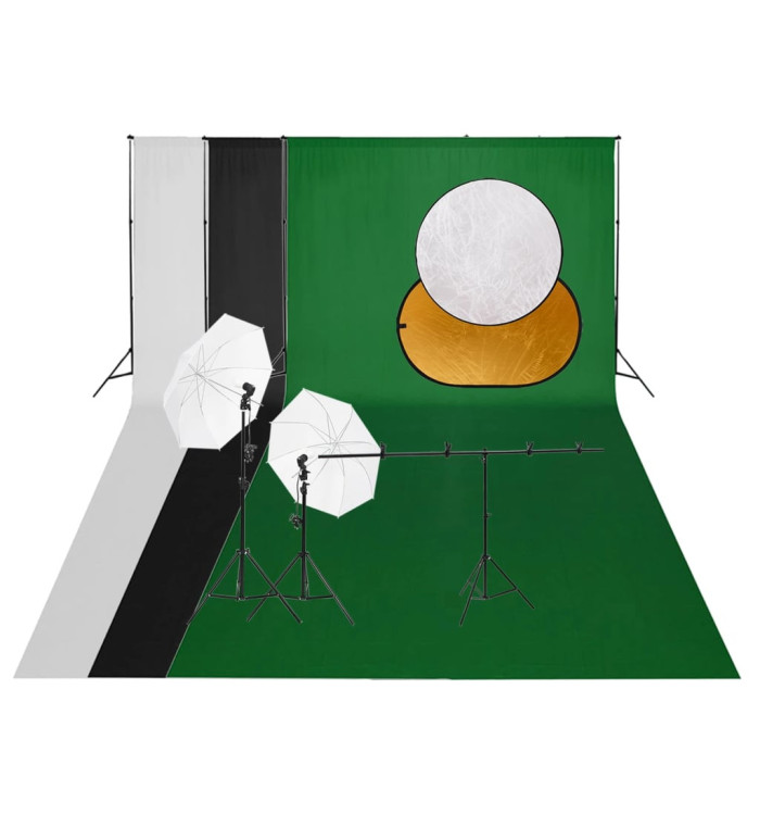 Kit de studio photo avec éclairage toile de fond et réflecteur | Mobilier & Déco