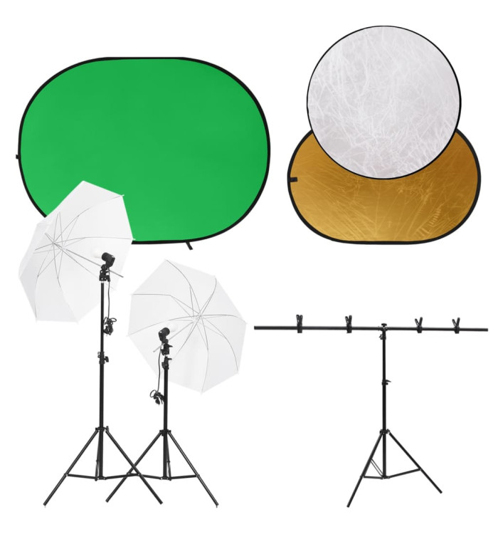 Kit de studio photo avec éclairage écran de fond et réflecteur | Mobilier & Déco