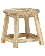 Tabouret peint à la main 38x38x35 cm Bois de manguier solide | Mobilier & Déco