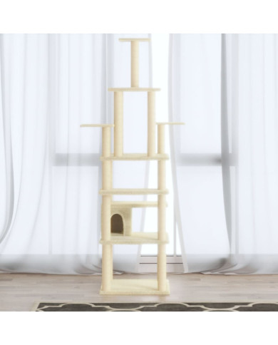 Arbre à chat avec griffoirs en sisal Crème 183 cm | Mobilier & Déco