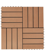Carreaux de terrasse 22 pcs 30 x 30 cm 2 m² WPC Teck | Mobilier & Déco