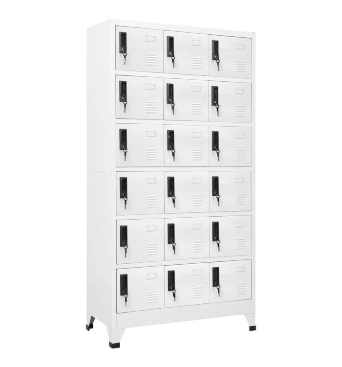 Armoire à casiers Blanc 90x40x180 cm Acier | Mobilier & Déco