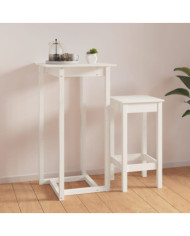 Table de bar Blanc 60x60x110 cm Bois massif de pin | Mobilier & Déco
