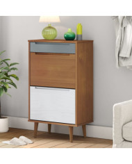 Armoire à chaussures MOLDE Marron 59,5x35x103 cm Bois de pin | Mobilier & Déco