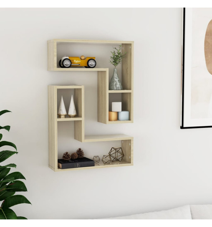 Étagères murales 2pcs chêne sonoma 50x15x50cm bois d'ingénierie | Mobilier & Déco