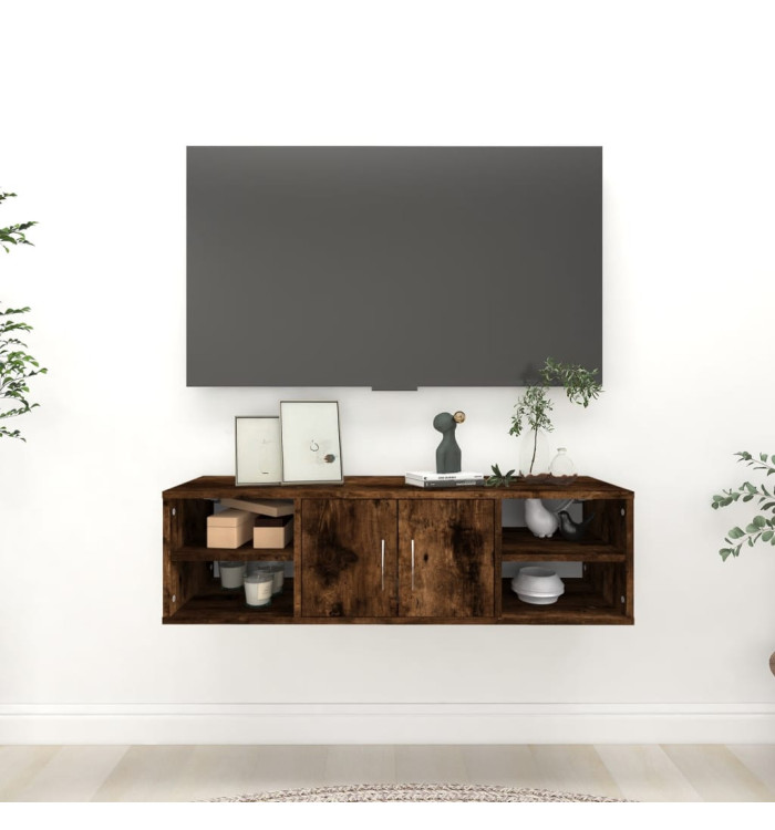 Étagère murale chêne fumé 102x30x29 cm bois d'ingénierie | Mobilier & Déco