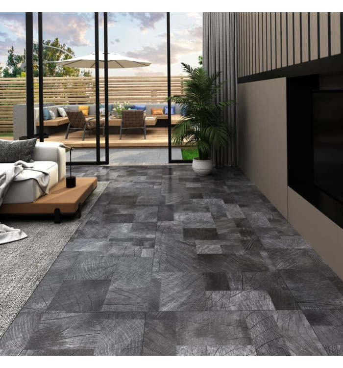 Dalles de plancher autoadhésive 20 pcs PVC Structure à bois | Mobilier & Déco