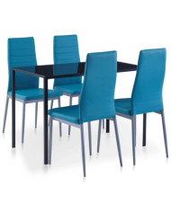 Ensemble de salle à manger 5 pcs Bleu | Mobilier & Déco