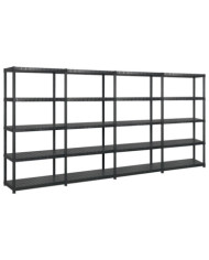 Étagère de rangement à 5 niveaux Noir 340x40x185 cm Plastique | Mobilier & Déco