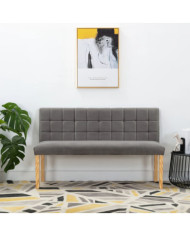 Banc 140 cm Gris Velours | Mobilier & Déco