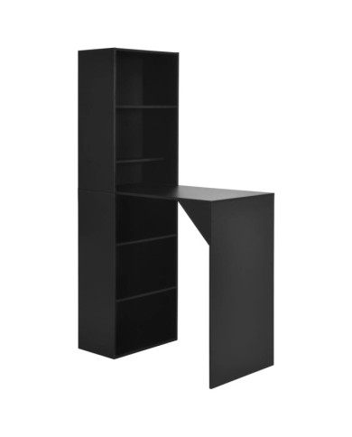 Table de bar avec armoire Noir 115x59x200 cm | Mobilier & Déco