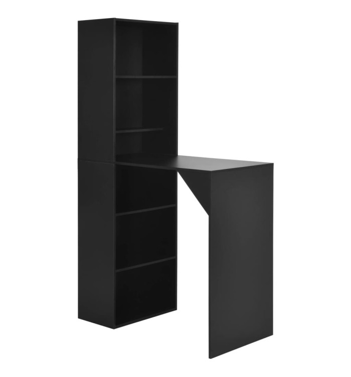 Table de bar avec armoire Noir 115x59x200 cm | Mobilier & Déco