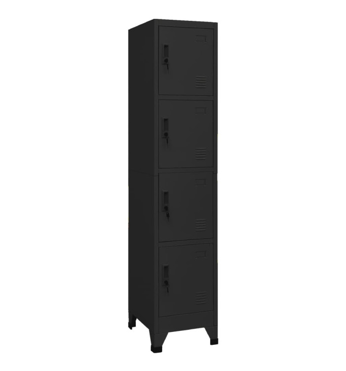 Armoire à casiers Noir 38x45x180 cm Acier | Mobilier & Déco