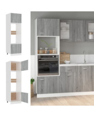 Armoire à micro-ondes "Lyon" Sonoma gris 60x57x207 cm | Mobilier & Déco